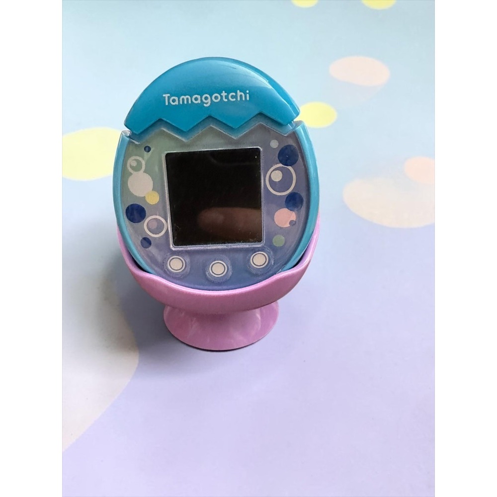Tamagotchi Pix Ocean Blue Handheld Device and purplecradleTested & Works!